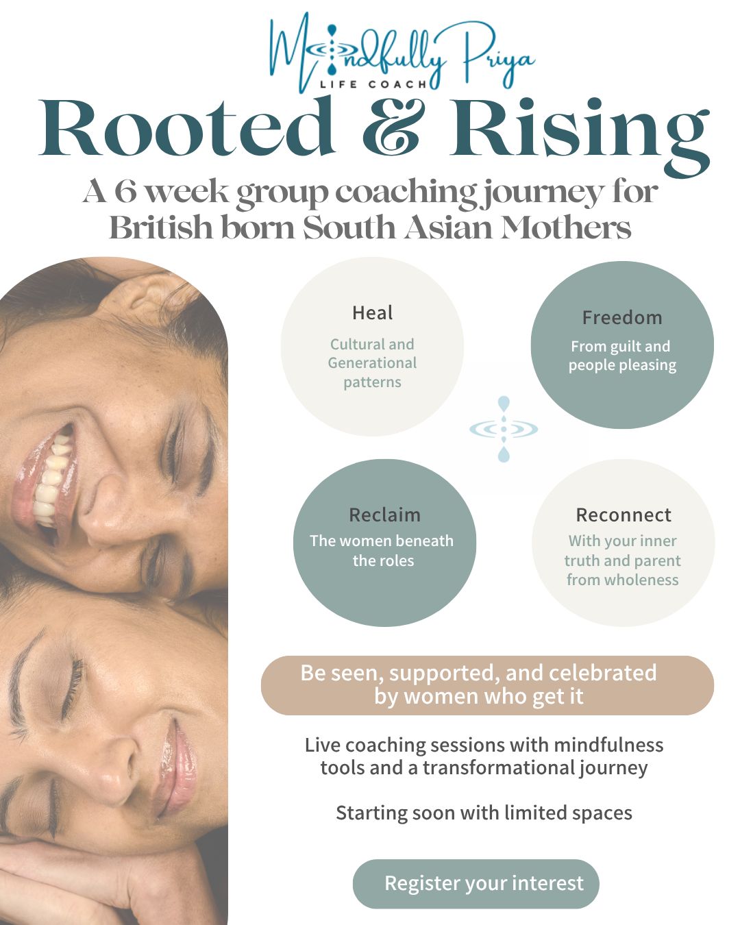Rooted and Rising: a 6-week group coaching programme for British-born South Asian mothers